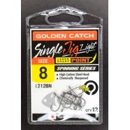 Гачки рибальські, GC Single Jig Light 1212, 12шт/уп, колір BN, №8
